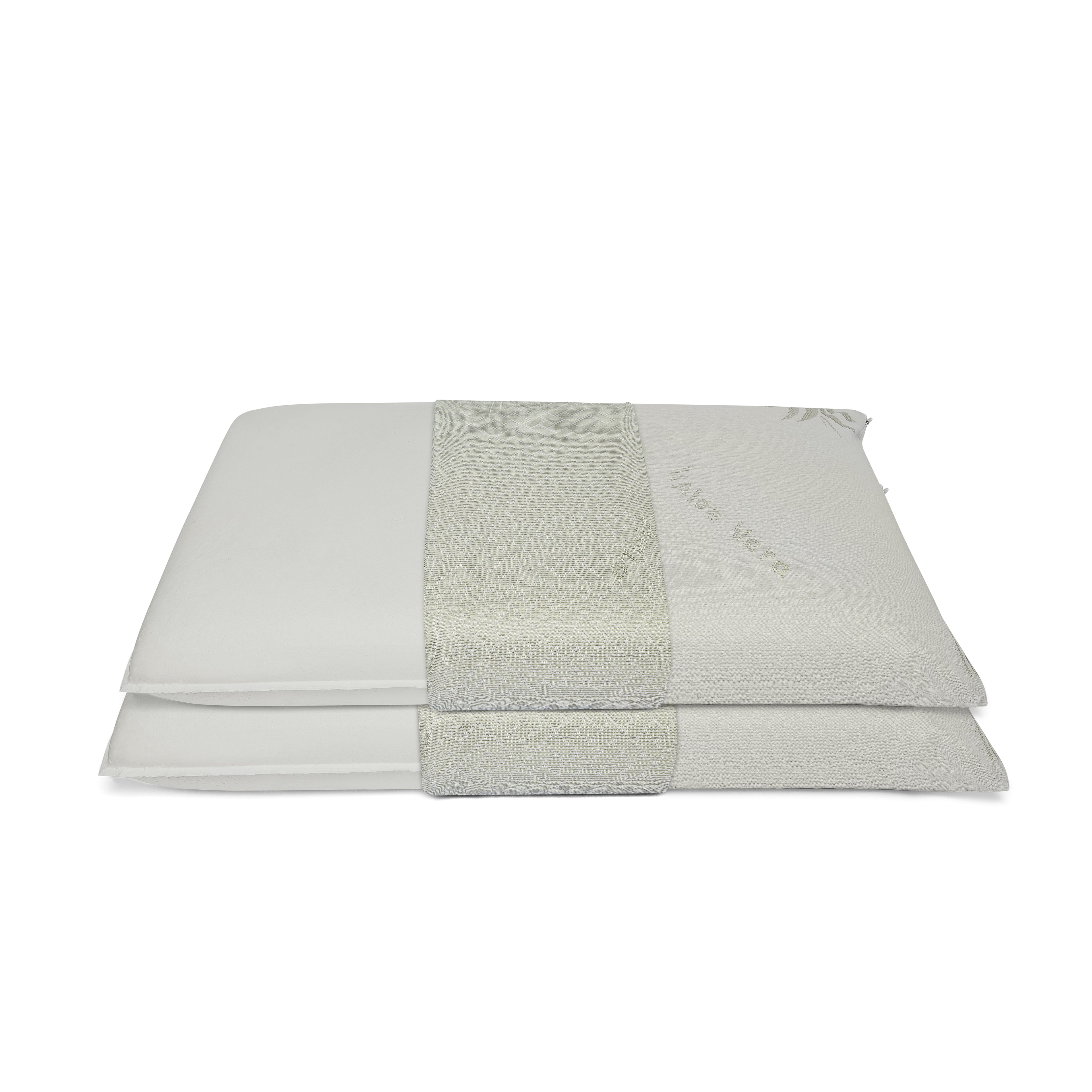 Paire d'oreillers à mémoire de forme Barre de savon Aloe déhoussable hauteur 13cm