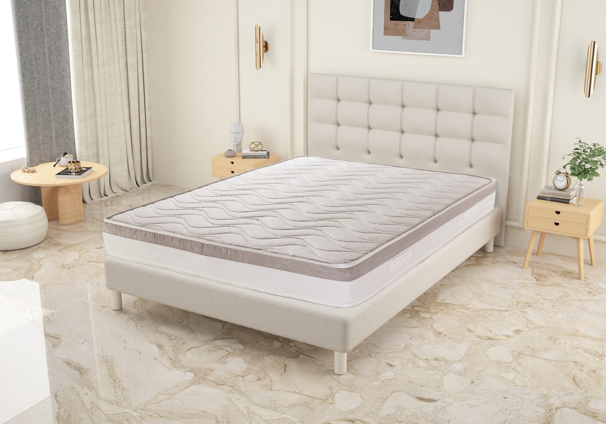 Matelas indépendant à ressorts et mémoire de forme 6 cm 13 zones