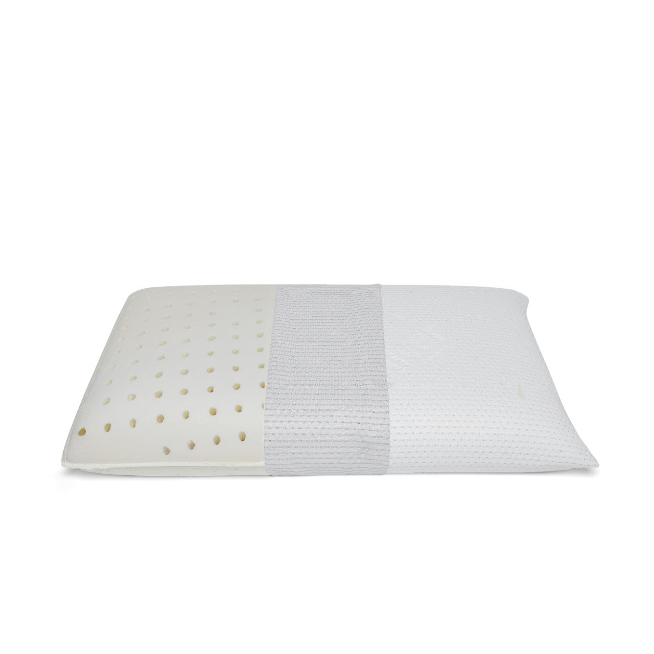 Oreiller en latex perforé argenté avec housse amovible et respirante, hauteur 13 cm