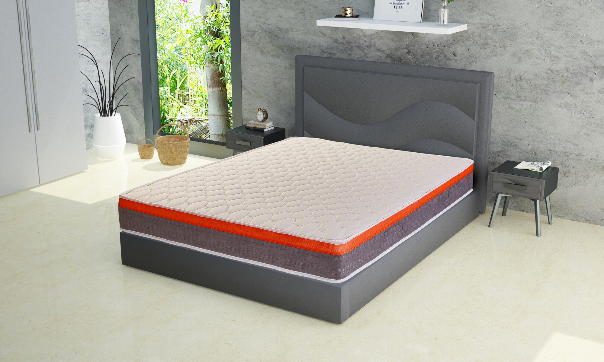 Matelas à ressorts ensachés Memory Ginseng 1600 13 zones